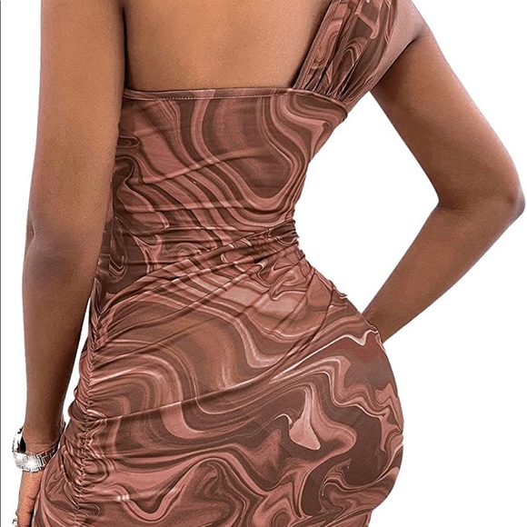 Brown marble swirl cinnamon dress - Picture 2 of 3